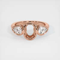 14K Rose Gold Three Stone Ring Setting Image