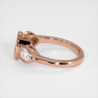 14K Rose Gold Three Stone Ring Setting Image