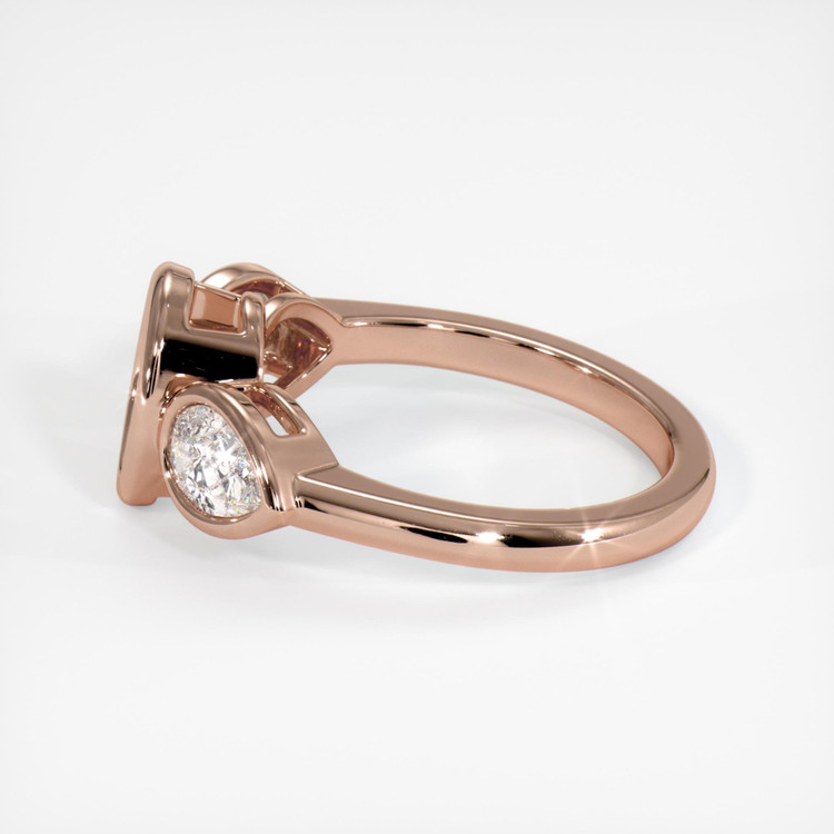 18K Rose Gold Three Stone Ring Setting
