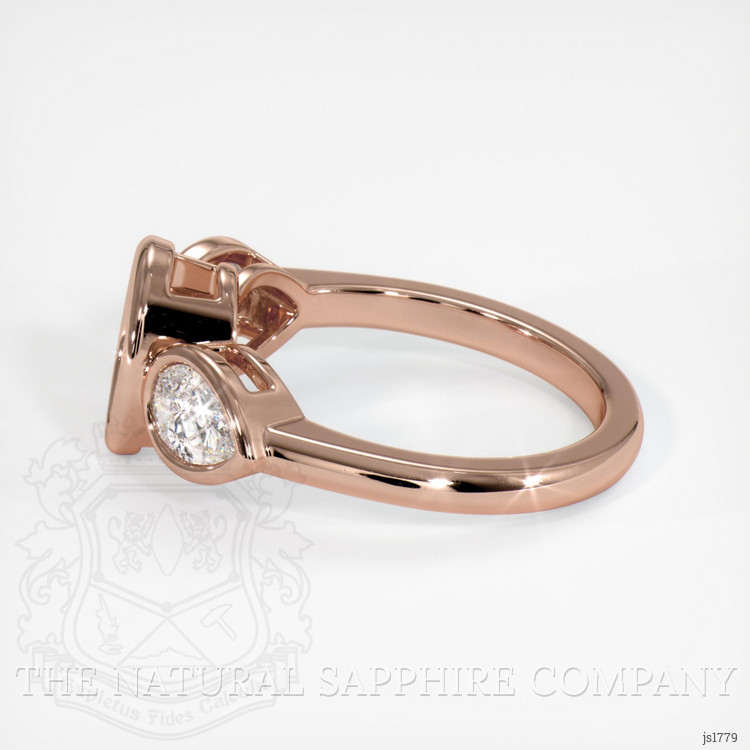 18K Rose Gold Three Stone Ring Setting