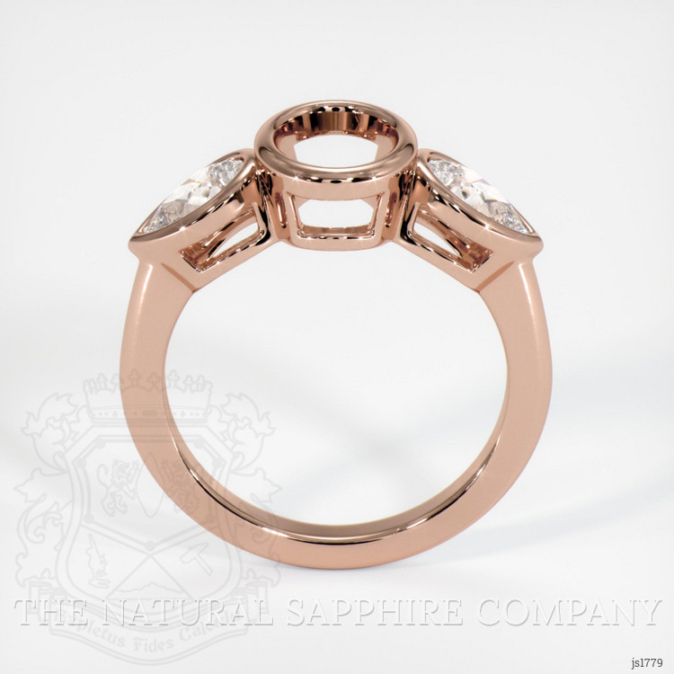 18K Rose Gold Three Stone Ring Setting