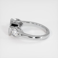 10K White Gold Three Stone Ring Setting Image