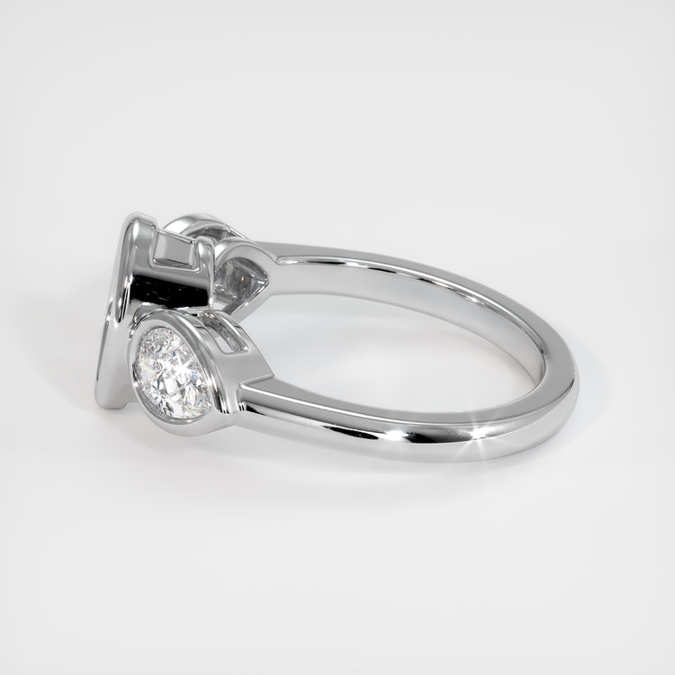 14K White Gold Three Stone Ring Setting