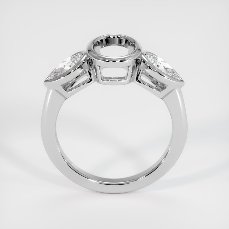 18K White Gold Three Stone Ring Setting