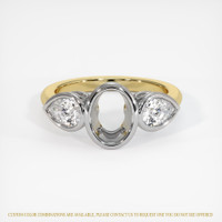 14K White & Yellow Three Stone Ring Setting Image