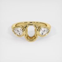 10K Yellow Gold Three Stone Ring Setting Image