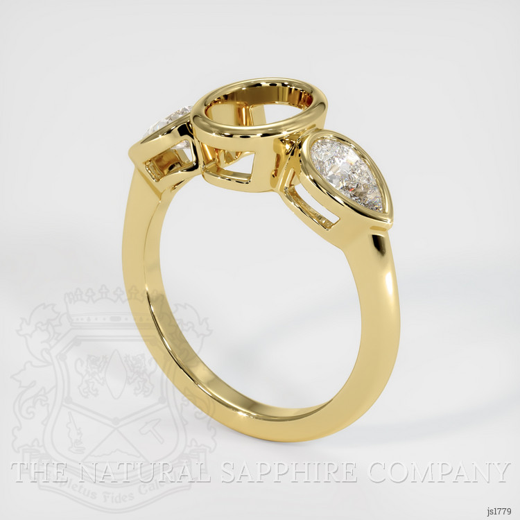 14K Yellow Gold Three Stone Ring Setting