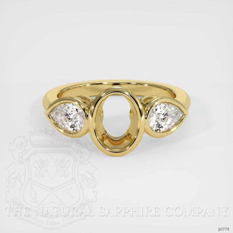 14K Yellow Gold Three Stone Ring Setting