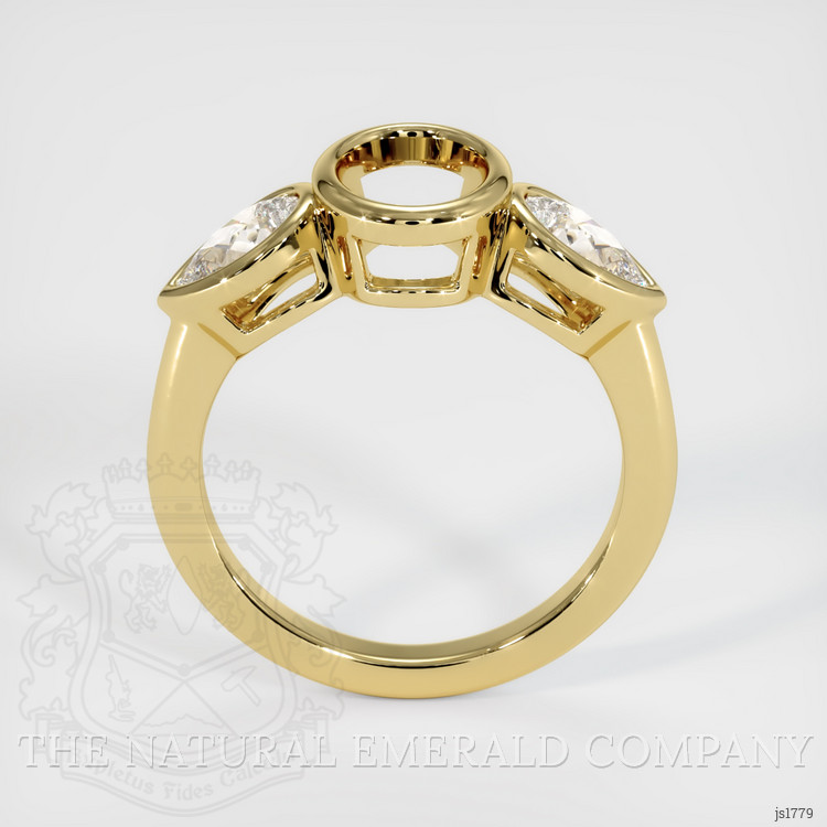 18K Yellow Gold Three Stone Ring Setting