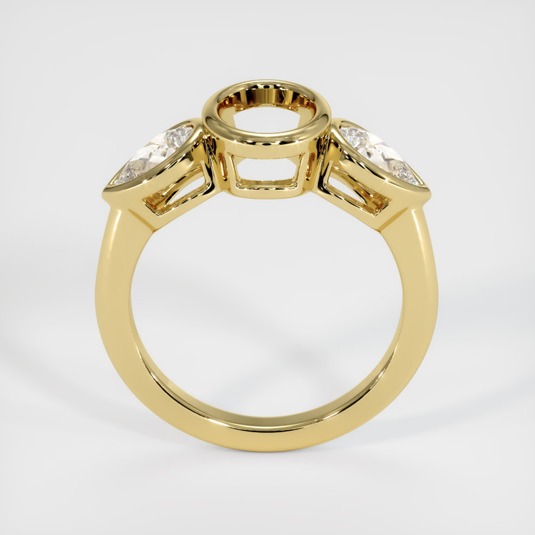 18K Yellow Gold Three Stone Ring Setting