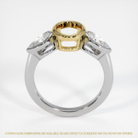 14K Yellow & White Three Stone Ring Setting Image