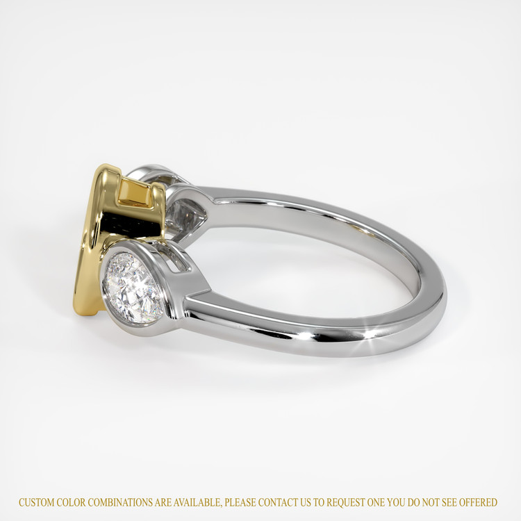 18K Yellow & White Three Stone Ring Setting