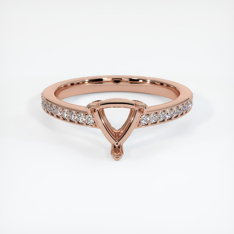14K Rose Gold Pave Ring Setting