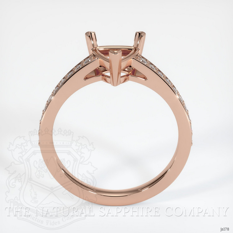 14K Rose Gold Pave Ring Setting
