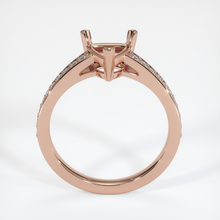 14K Rose Gold Pave Ring Setting