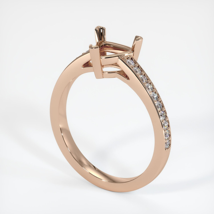 18K Rose Gold Pave Ring Setting