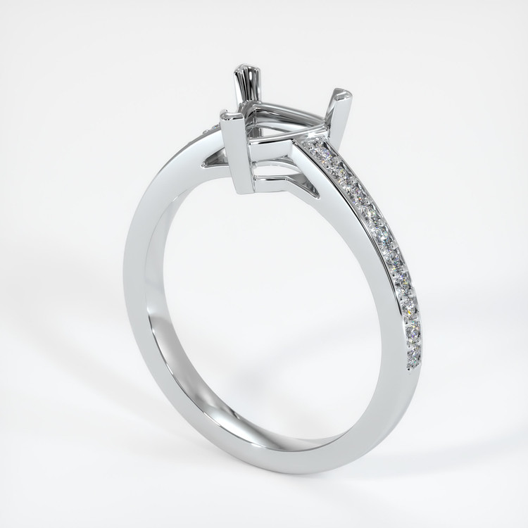 18K White Gold Pave Ring Setting