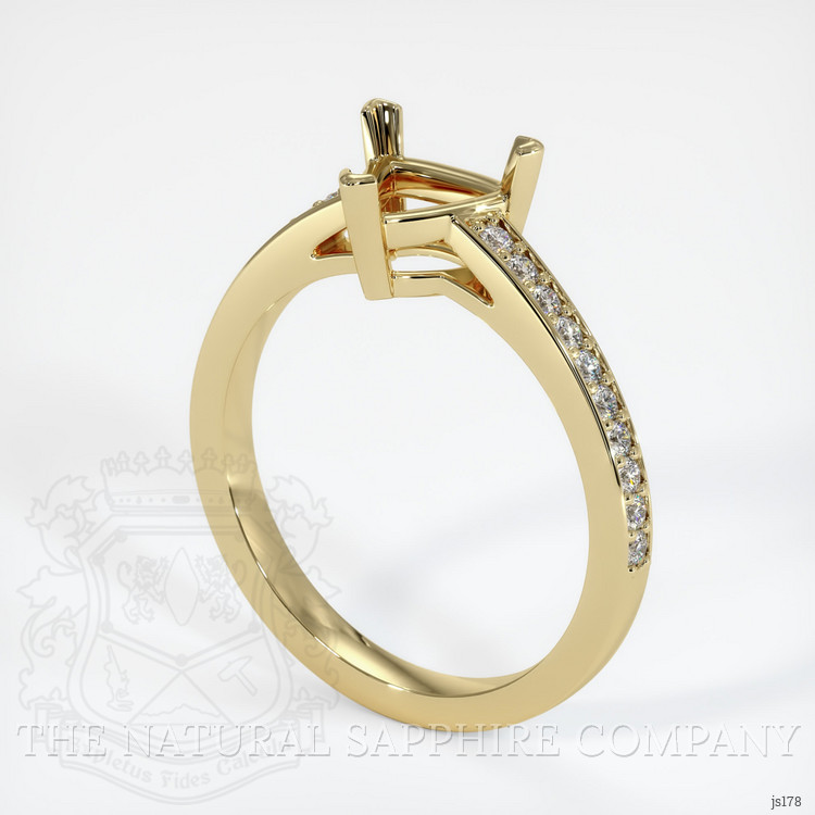 14K Yellow Gold Pave Ring Setting