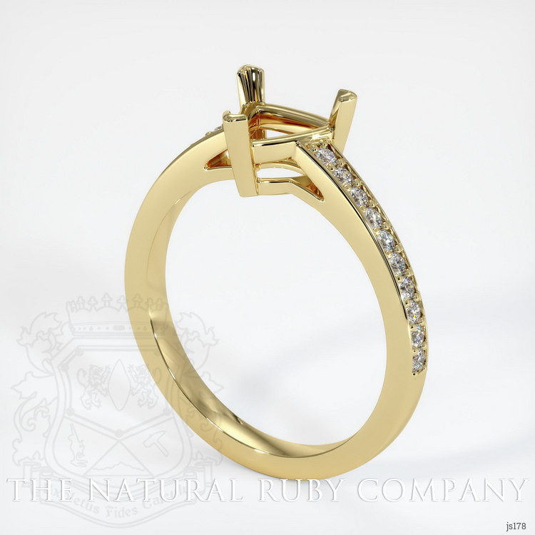 18K Yellow Gold Pave Ring Setting