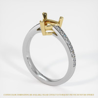 14K Yellow & White Pave Ring Setting Image