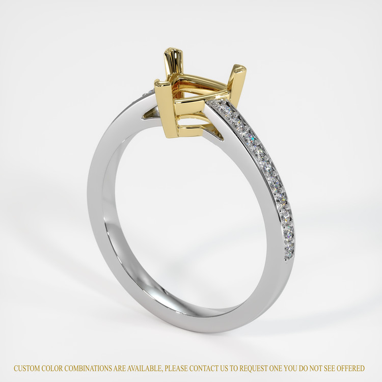 14K Yellow & White Pave Ring Setting