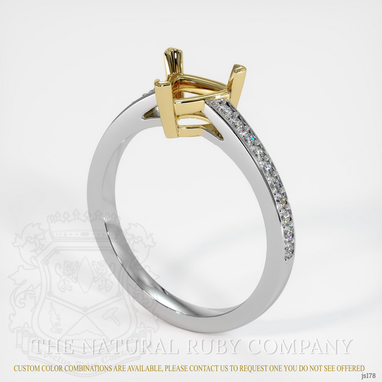 14K Yellow & White Pave Ring Setting