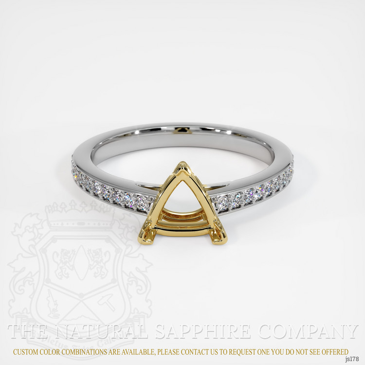 14K Yellow & White Pave Ring Setting