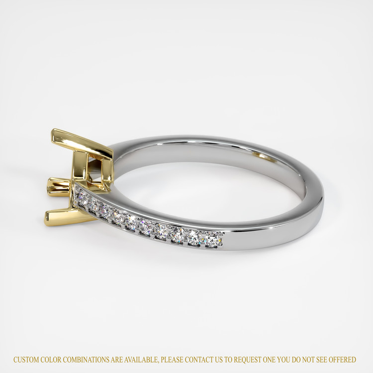 14K Yellow & White Pave Ring Setting