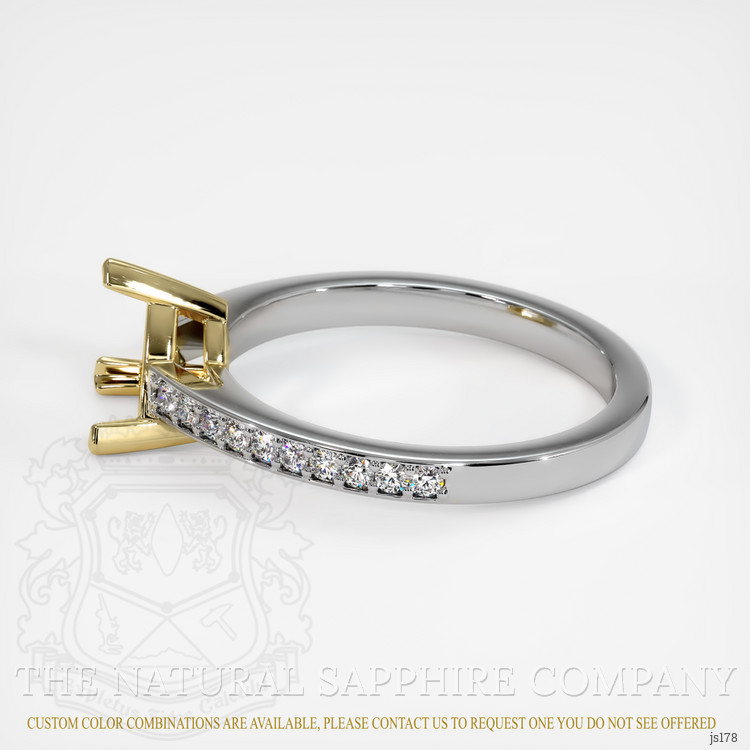 14K Yellow & White Pave Ring Setting
