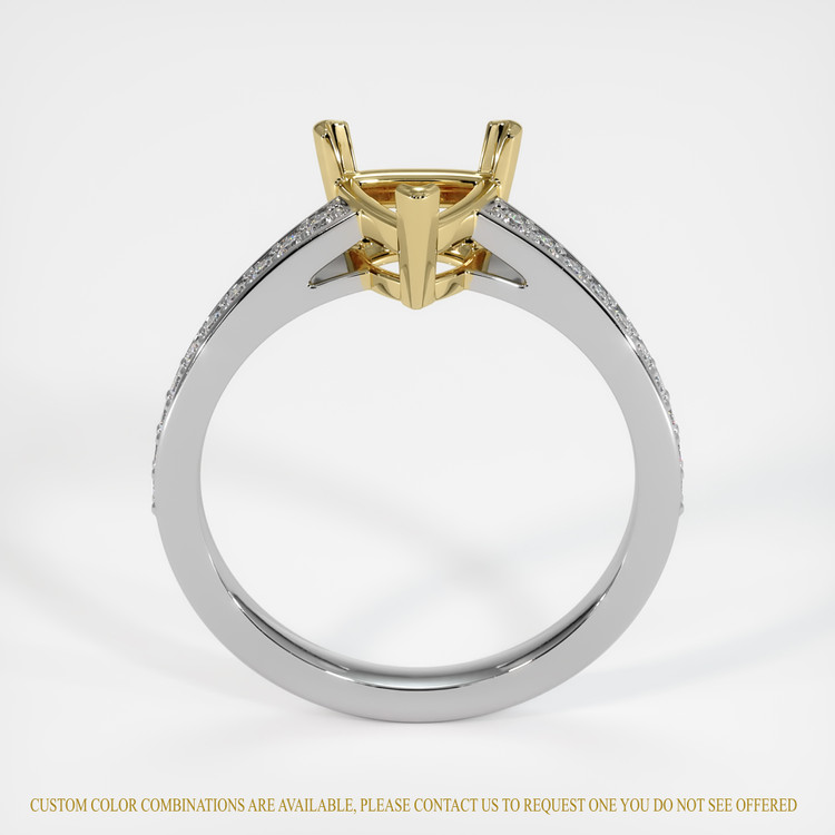 14K Yellow & White Pave Ring Setting