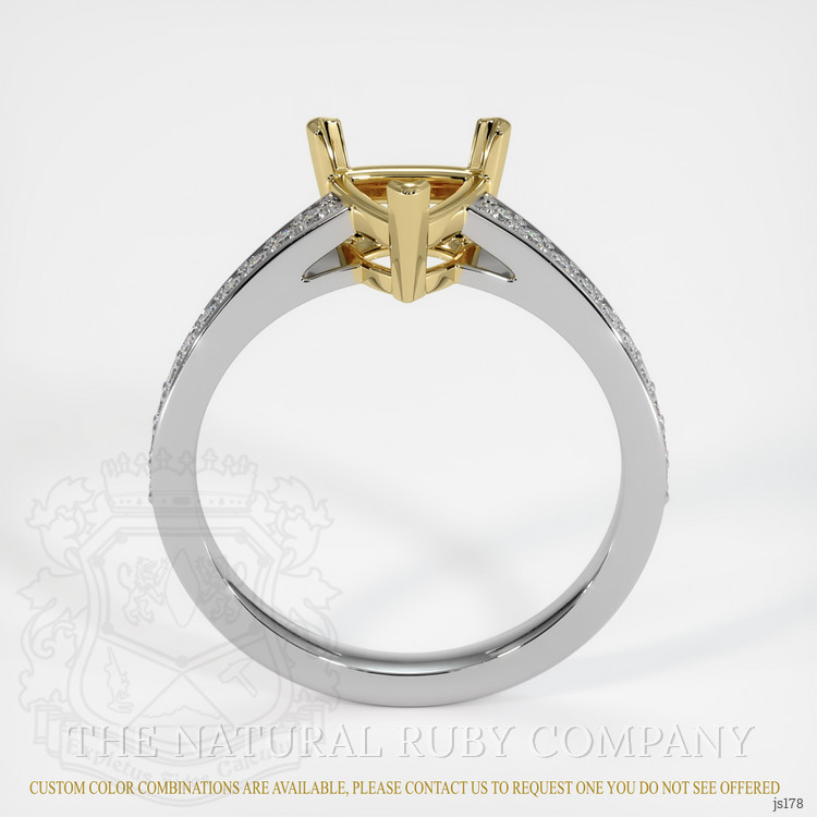 14K Yellow & White Pave Ring Setting