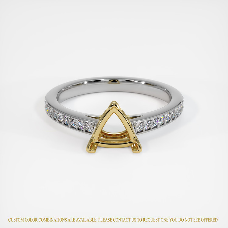 18K Yellow & White Pave Ring Setting