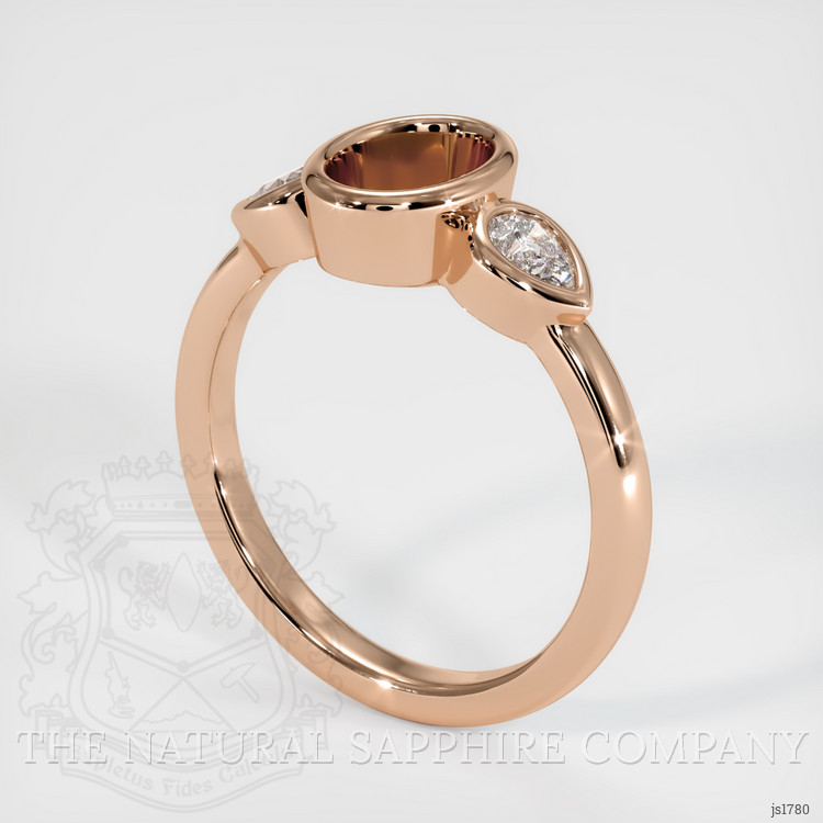 14K Rose Gold Three Stone Ring Setting