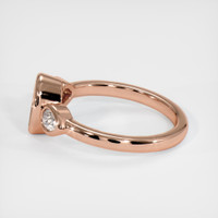 14K Rose Gold Three Stone Ring Setting Image