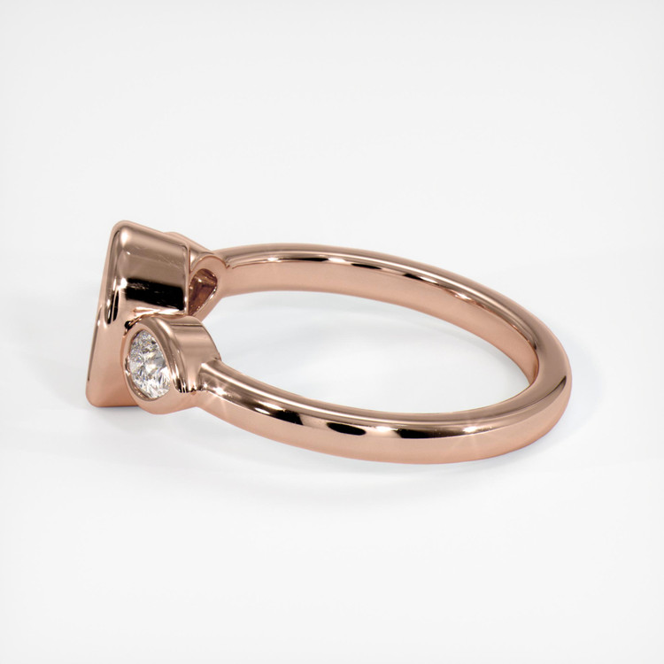 14K Rose Gold Three Stone Ring Setting