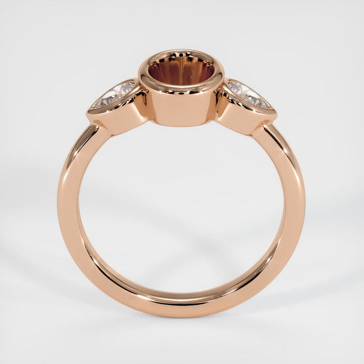 14K Rose Gold Three Stone Ring Setting