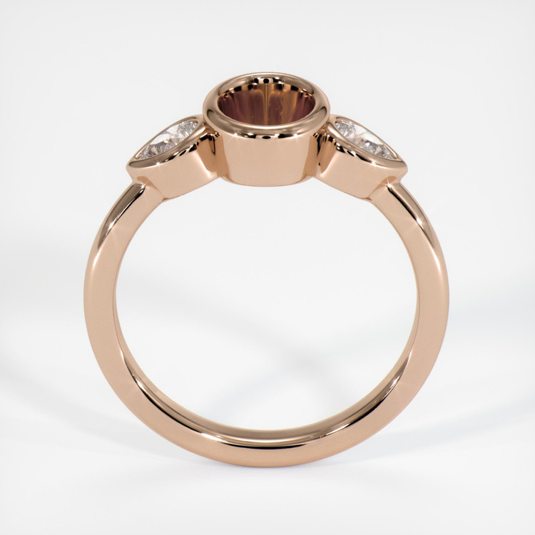 18K Rose Gold Three Stone Ring Setting