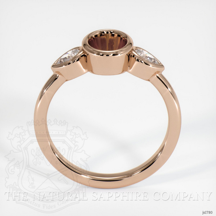 18K Rose Gold Three Stone Ring Setting