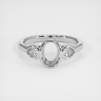 14K White Gold Three Stone Ring Setting Image