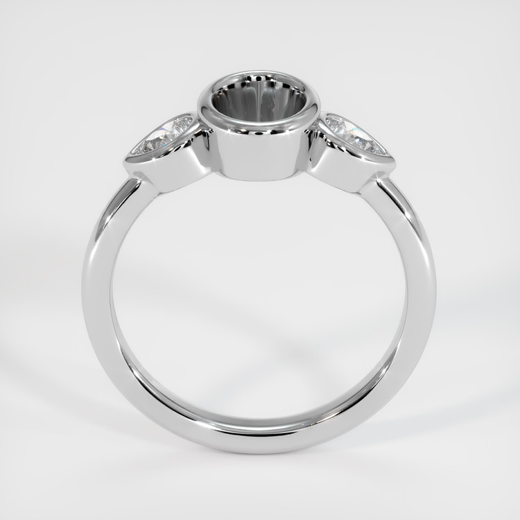 14K White Gold Three Stone Ring Setting