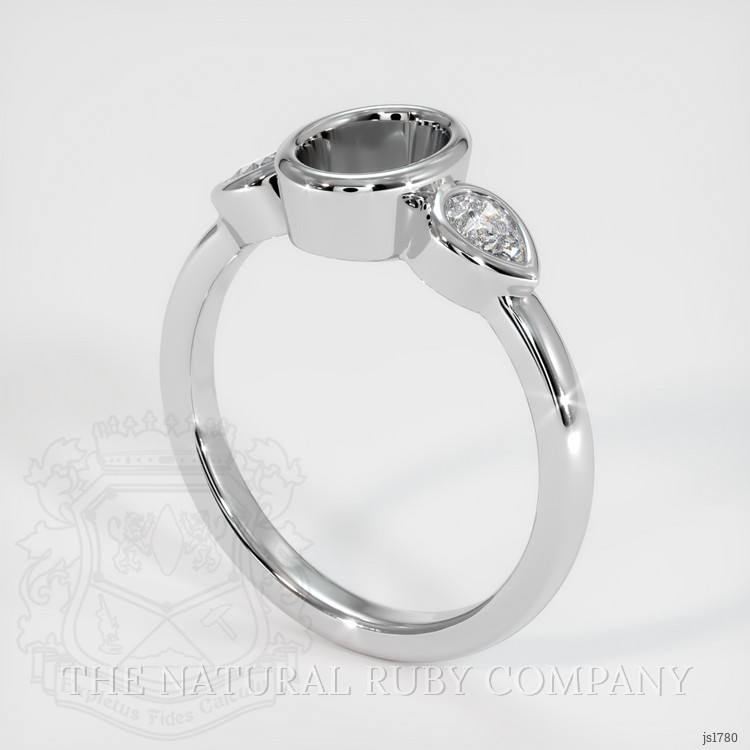 18K White Gold Three Stone Ring Setting
