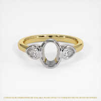 14K White & Yellow Three Stone Ring Setting Image