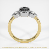 14K White & Yellow Three Stone Ring Setting Image