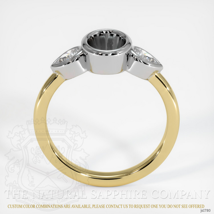 14K White & Yellow Three Stone Ring Setting