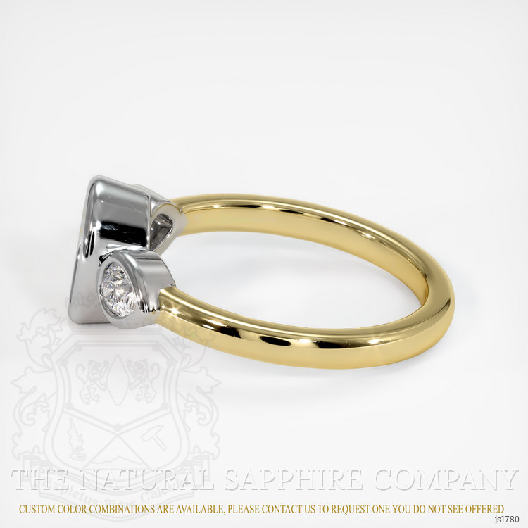 18K White & Yellow Three Stone Ring Setting