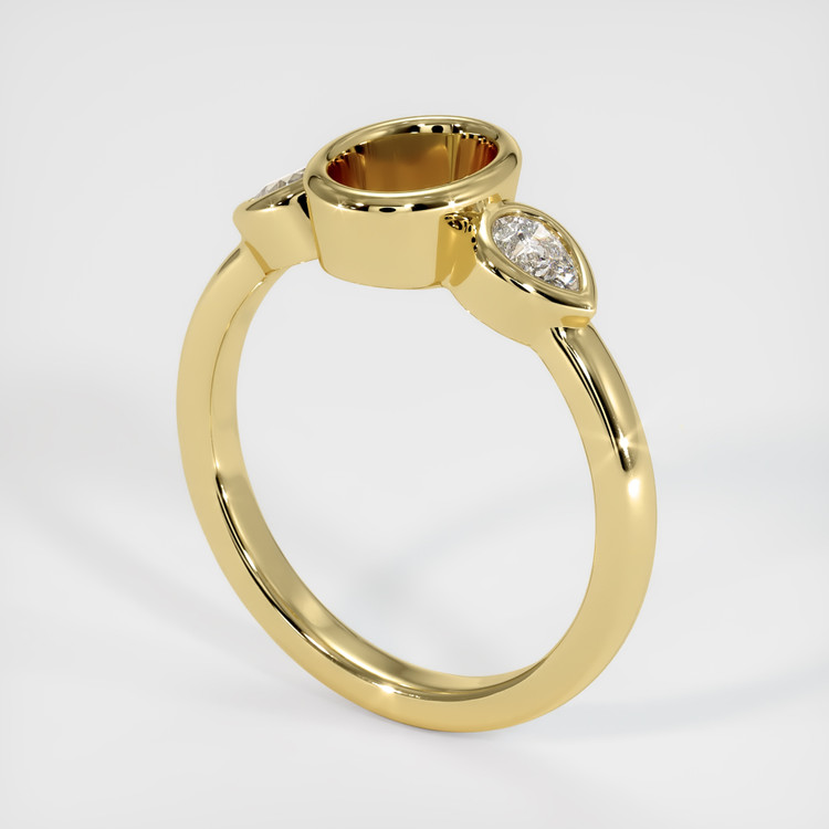 14K Yellow Gold Three Stone Ring Setting