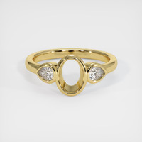 14K Yellow Gold Three Stone Ring Setting Image