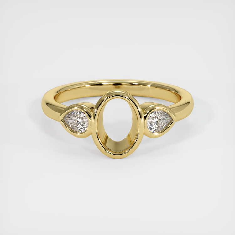 14K Yellow Gold Three Stone Ring Setting