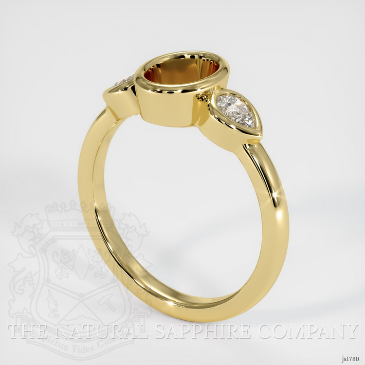 18K Yellow Gold Three Stone Ring Setting