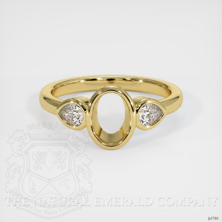 18K Yellow Gold Three Stone Ring Setting